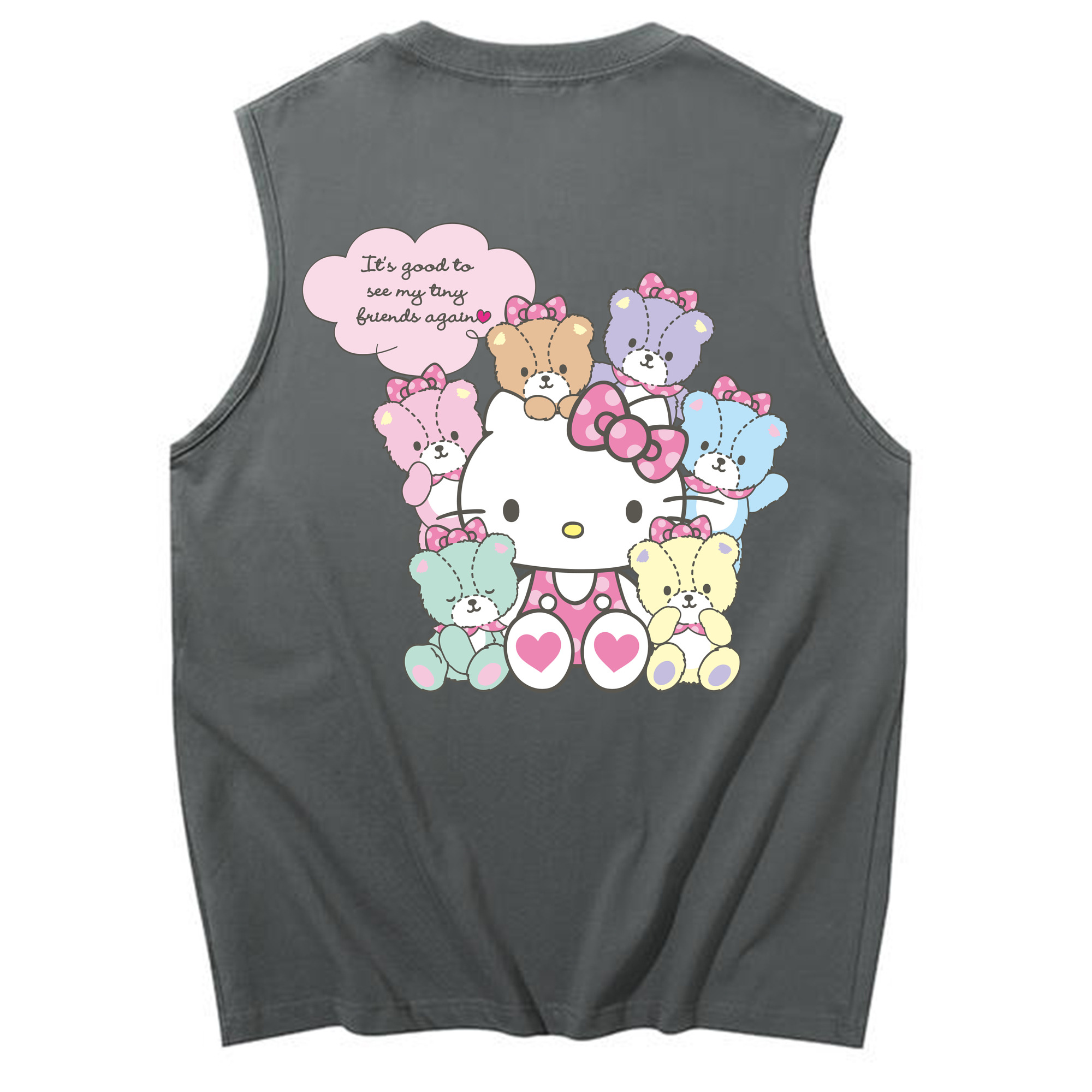 （画像用） Hello Kitty ハローキティ コットン100％タンクトップ（背面プリント）